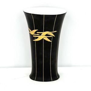Kaiser West Germany Intermezze Designer: K Nossek black and gold vase